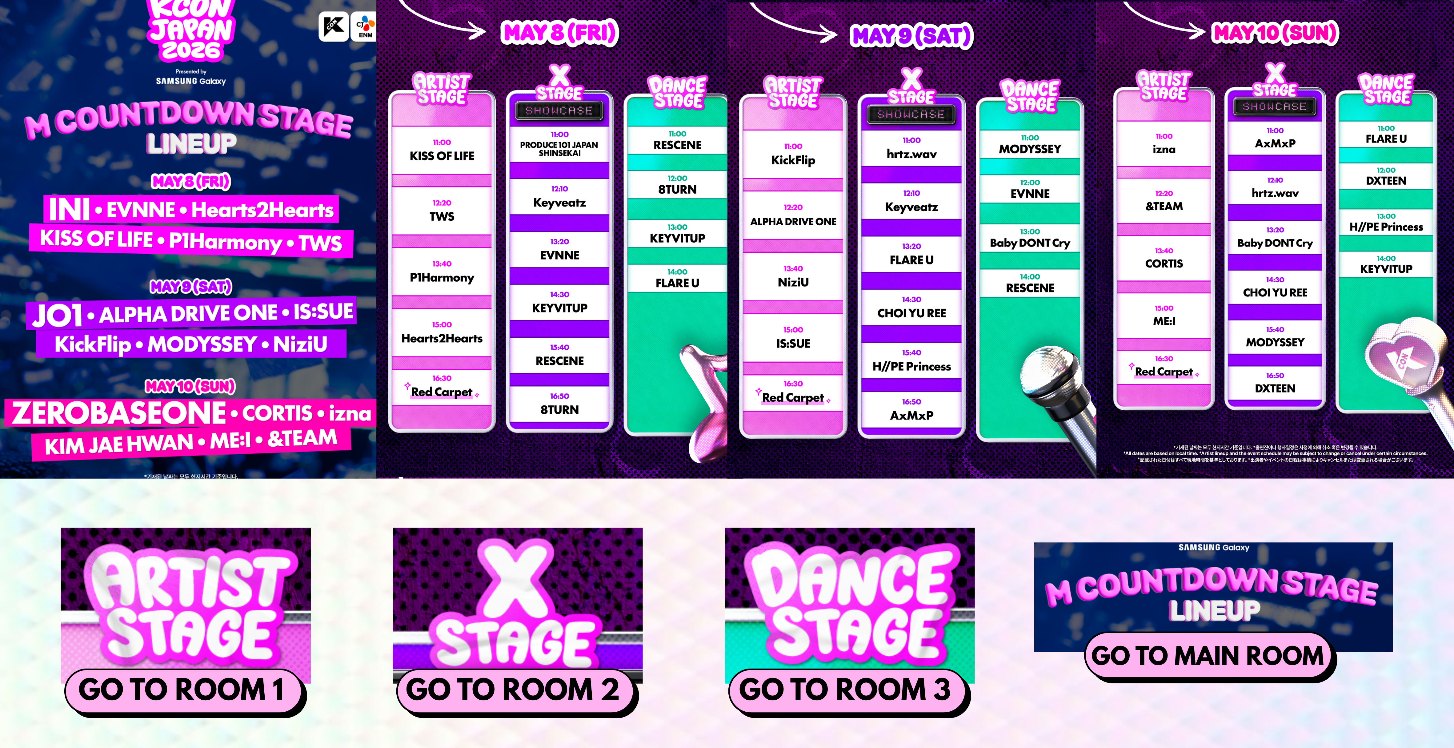 Stage Schedule